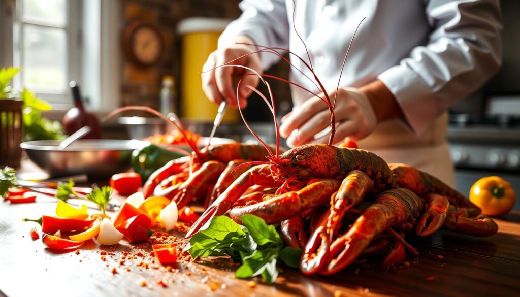 Preparing crawfish tails