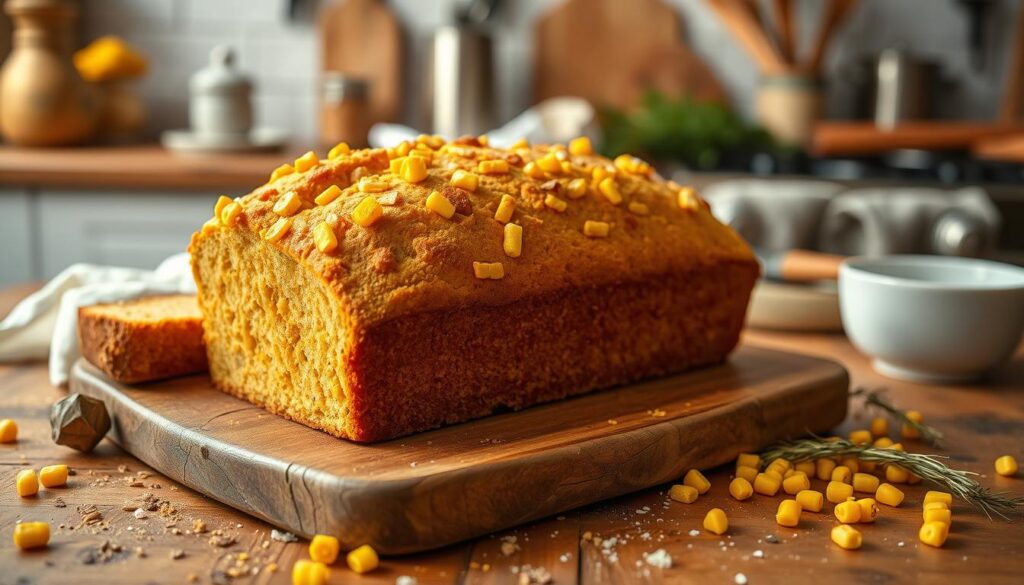 Savory cornbread with freeze-dried corn