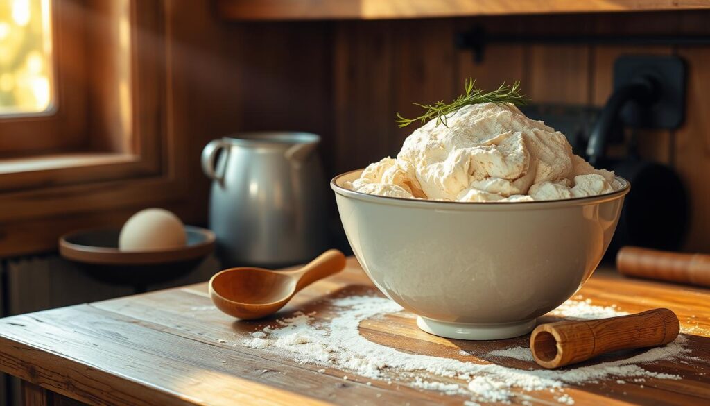 sourdough bread mixing