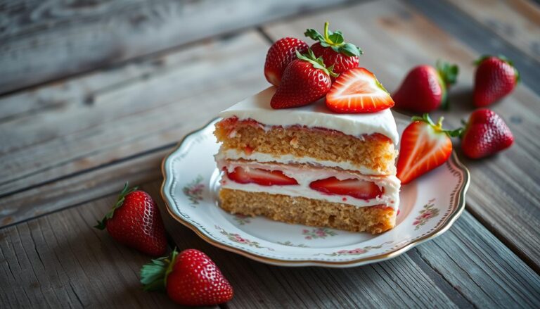 strawberry cake slice