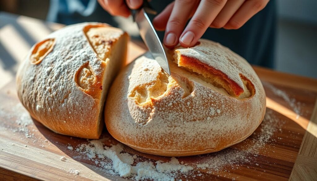 Scoring Italian bread